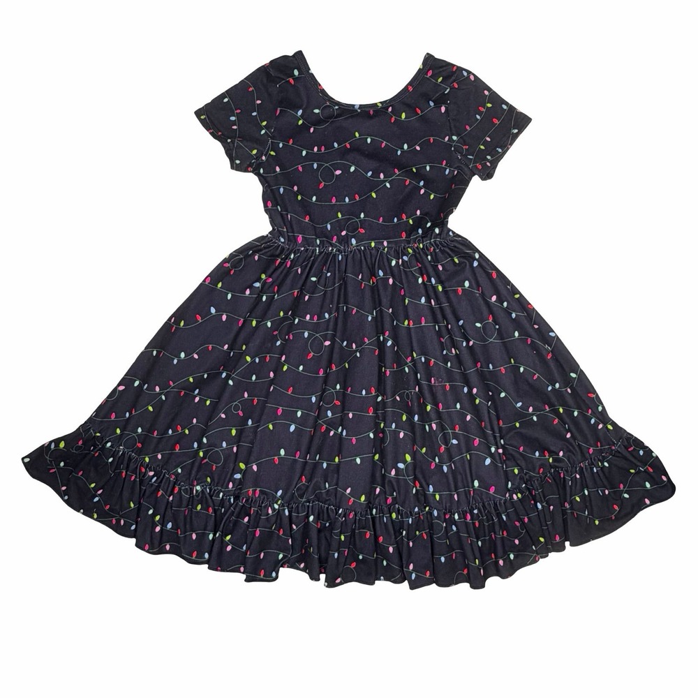Girlhood By Little Stocking Co. Holiday Lights Twirl Dress